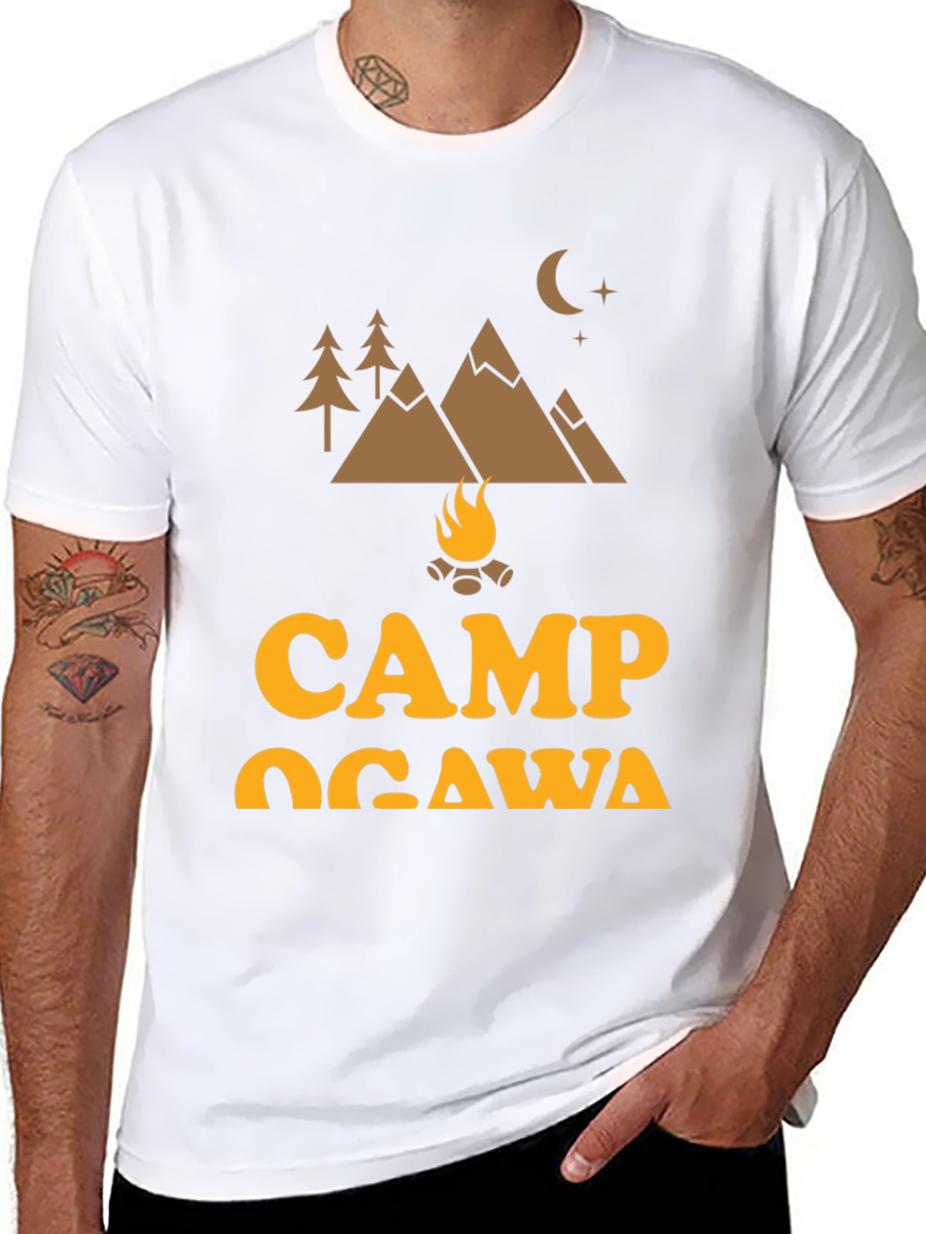Camp Ogawa Black Graphic T-Shirt