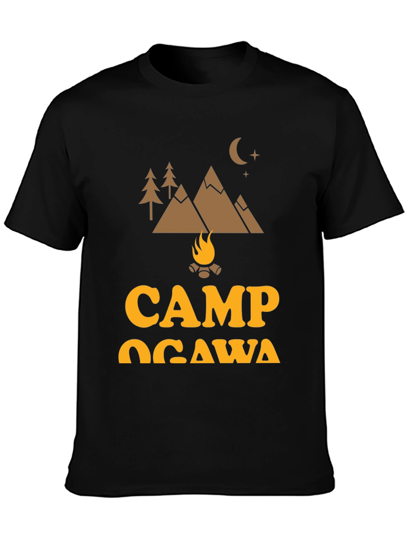 Camp Ogawa Black Graphic T-Shirt