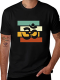Om Retro Striped T-Shirt - Black