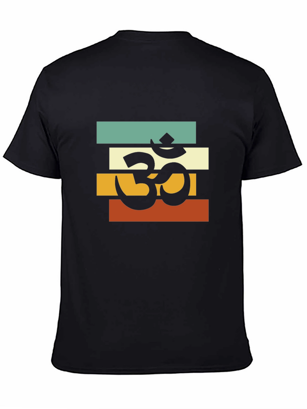Om Retro Striped T-Shirt - Black