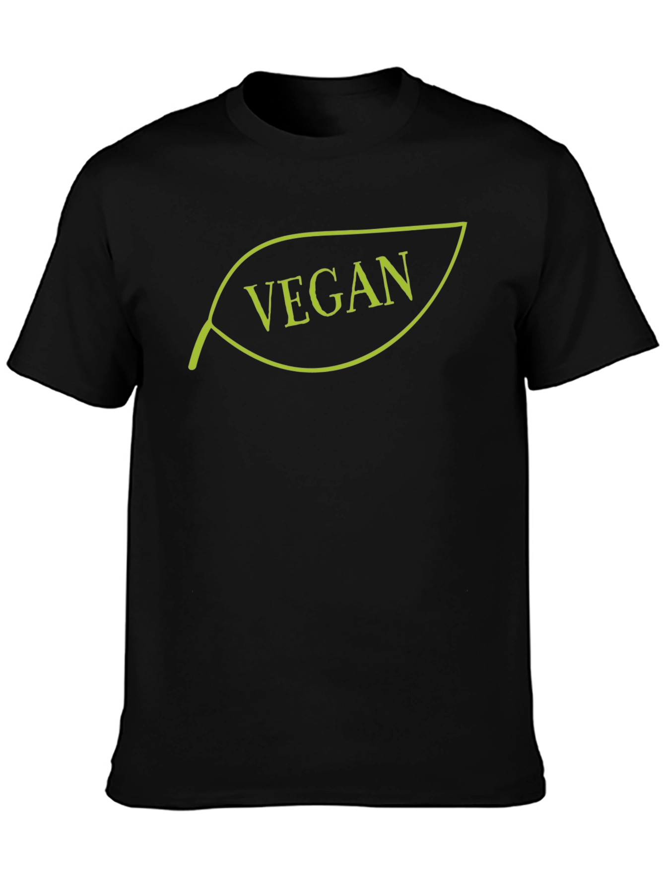 Vegan Leaf Graphic Tee - Black