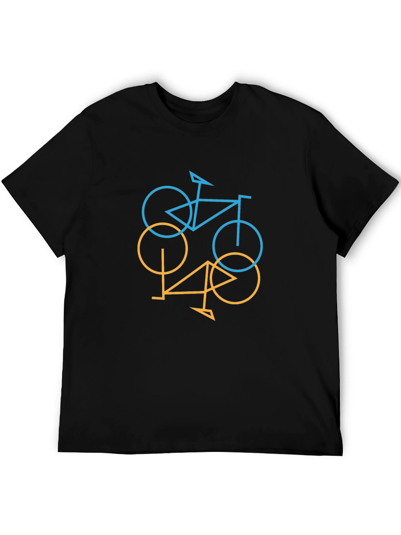 Abstract Bike Graphic Tee - Black Cotton Blend