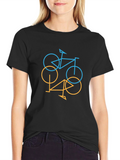 Abstract Bike Graphic Tee - Black Cotton Blend