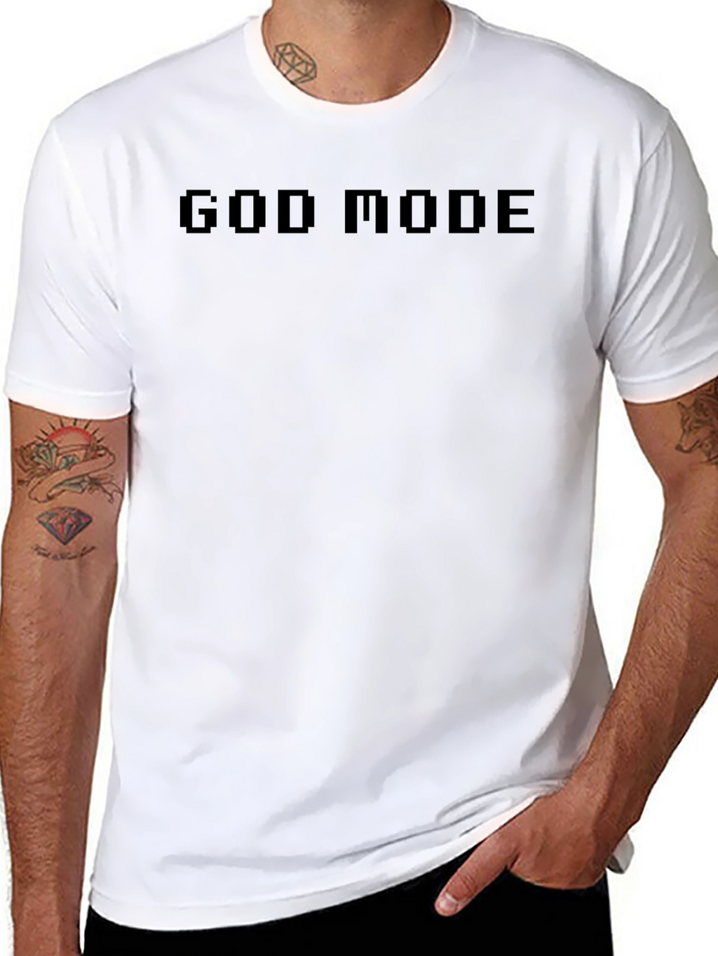 God Mode Pixel Graphic Tee - Gamer T-Shirt