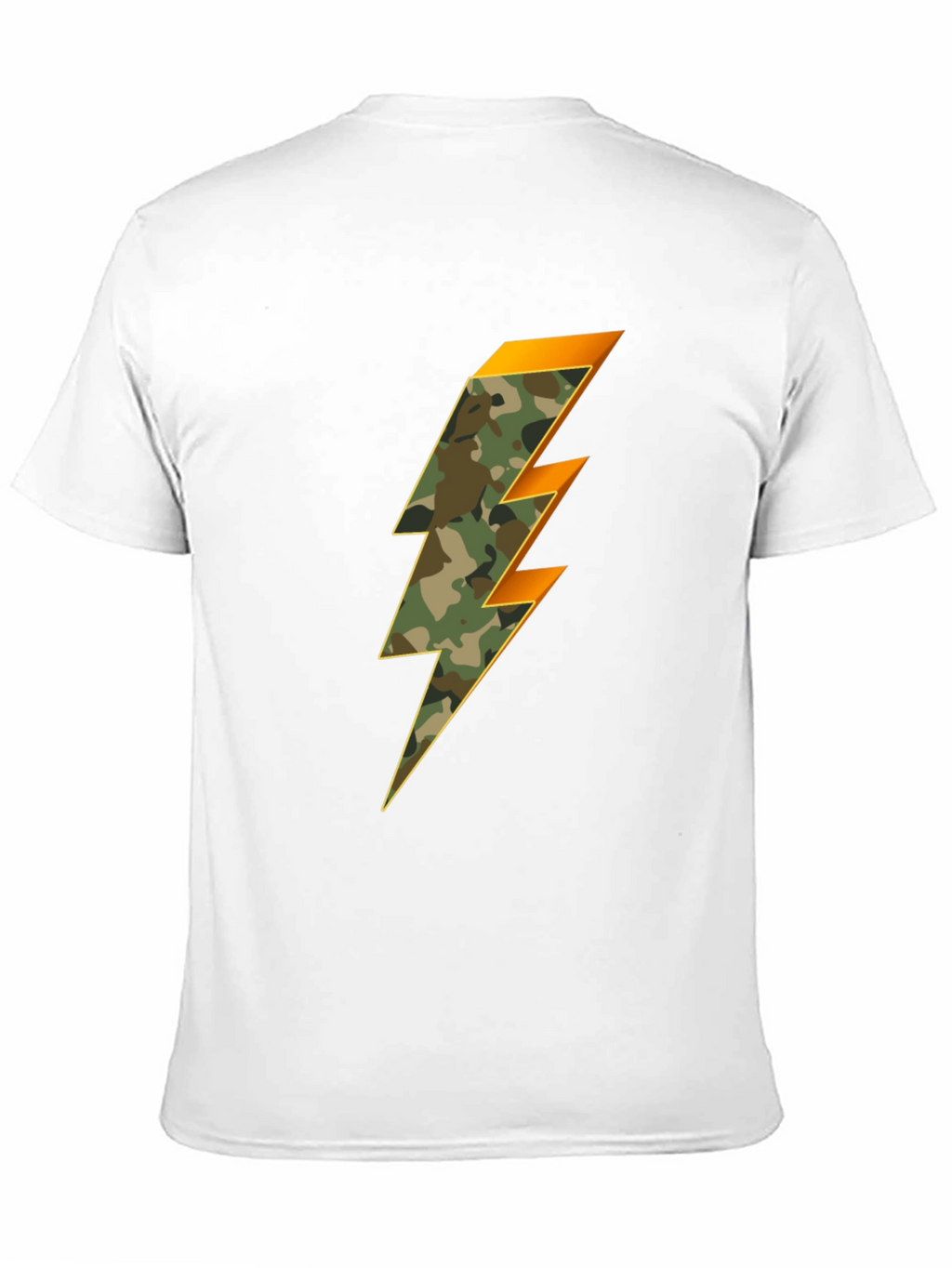 Camo Lightning Bolt Graphic Tee - Stylish Mens T-Shirt
