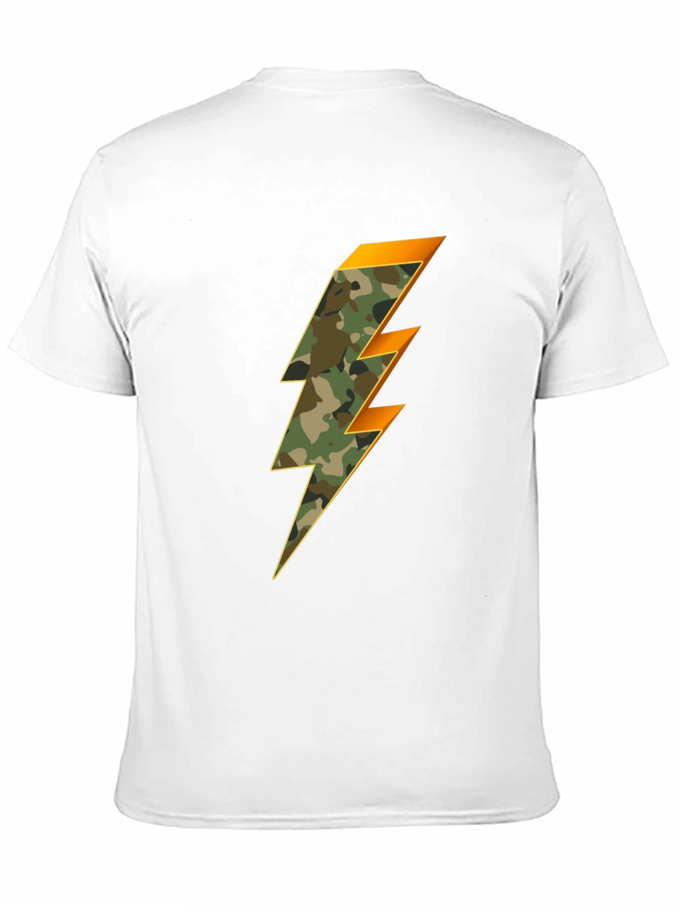 Camo Lightning Bolt Graphic Tee - Stylish Mens T-Shirt