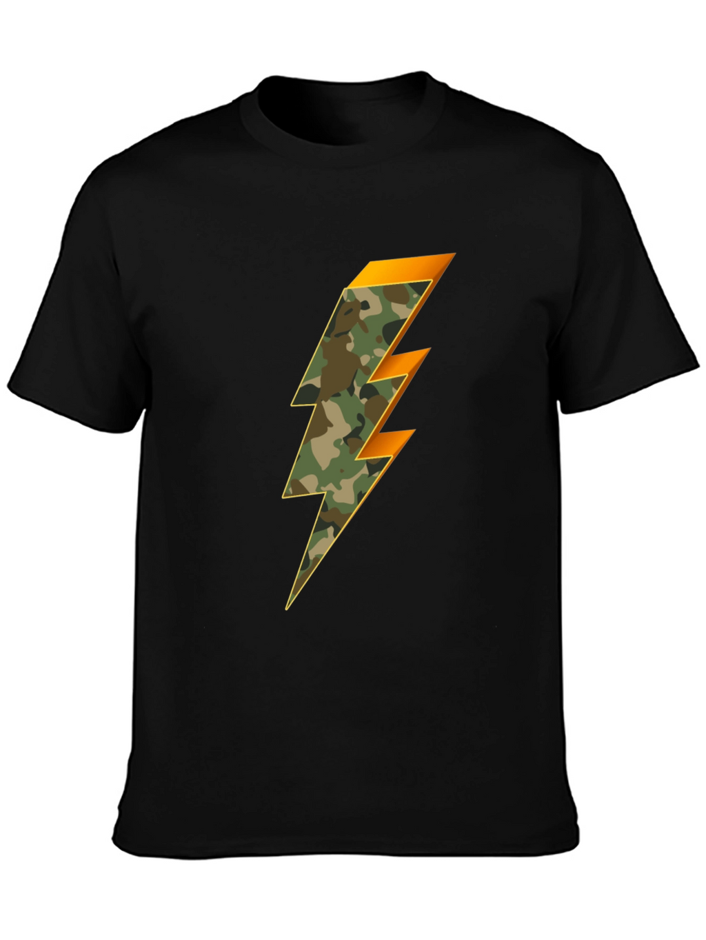 Camo Lightning Bolt Graphic Tee - Stylish Mens T-Shirt
