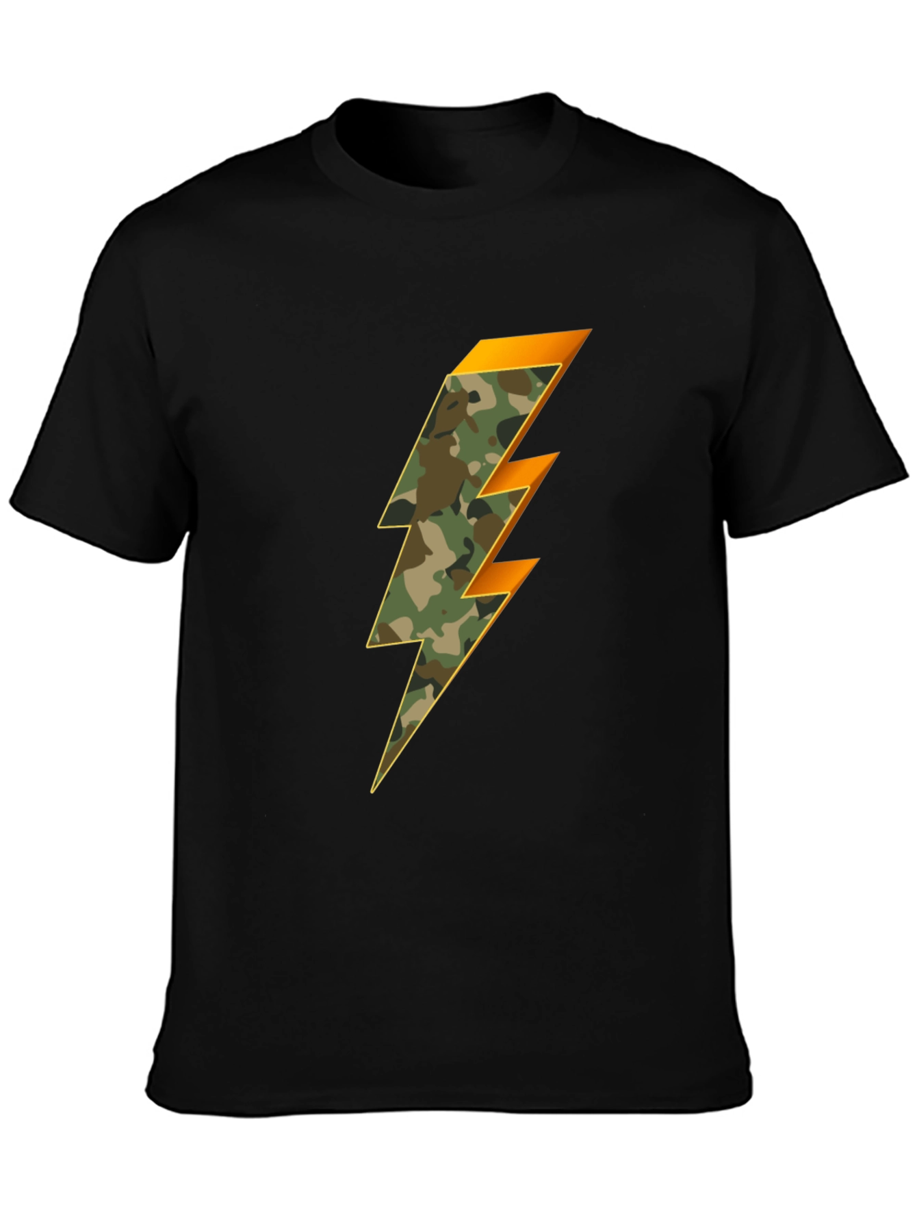 Camo Lightning Bolt Graphic Tee - Stylish Mens T-Shirt