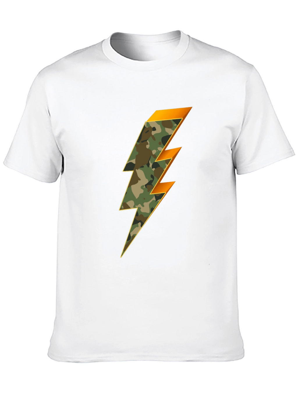 Camo Lightning Bolt Graphic Tee - Stylish Mens T-Shirt