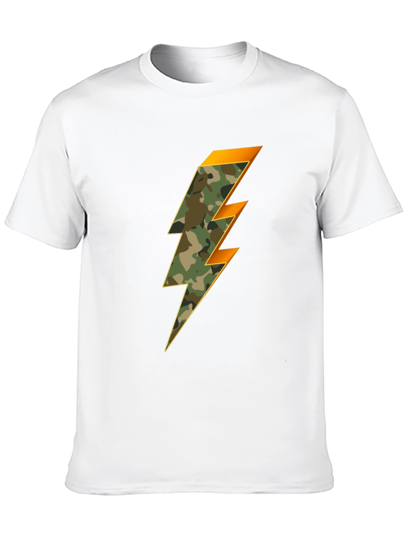 Camo Lightning Bolt Graphic Tee - Stylish Mens T-Shirt