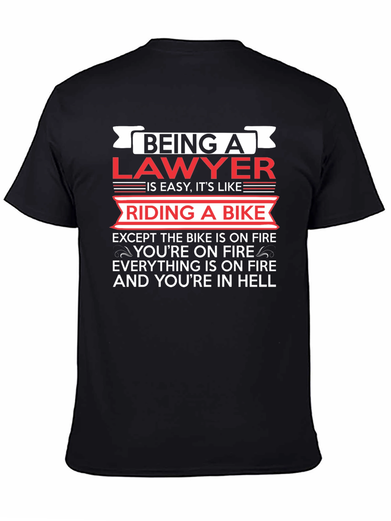 Lawyer Riding Bike T-Shirt Funny Attorney Gift