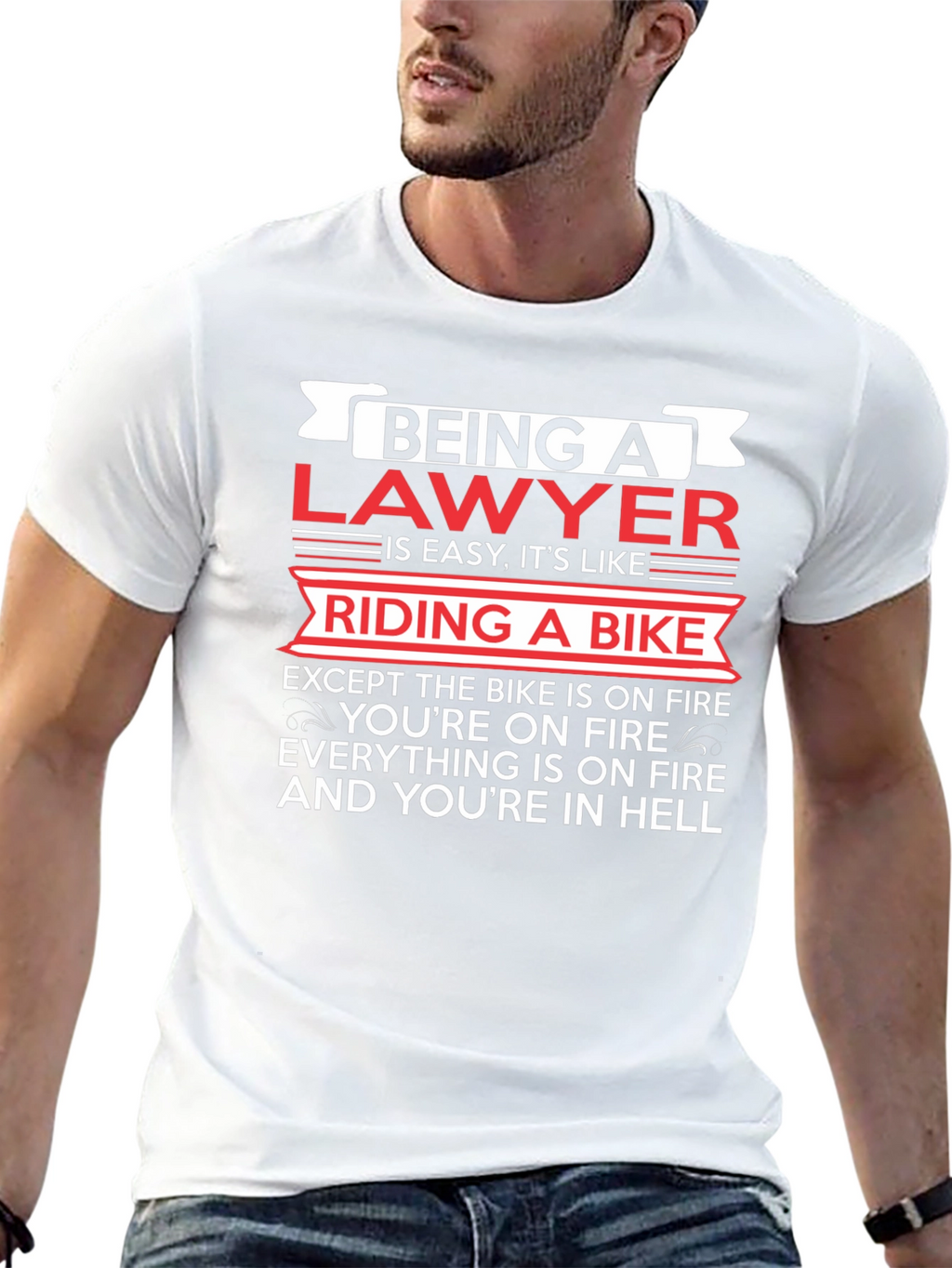 Lawyer Riding Bike T-Shirt Funny Attorney Gift