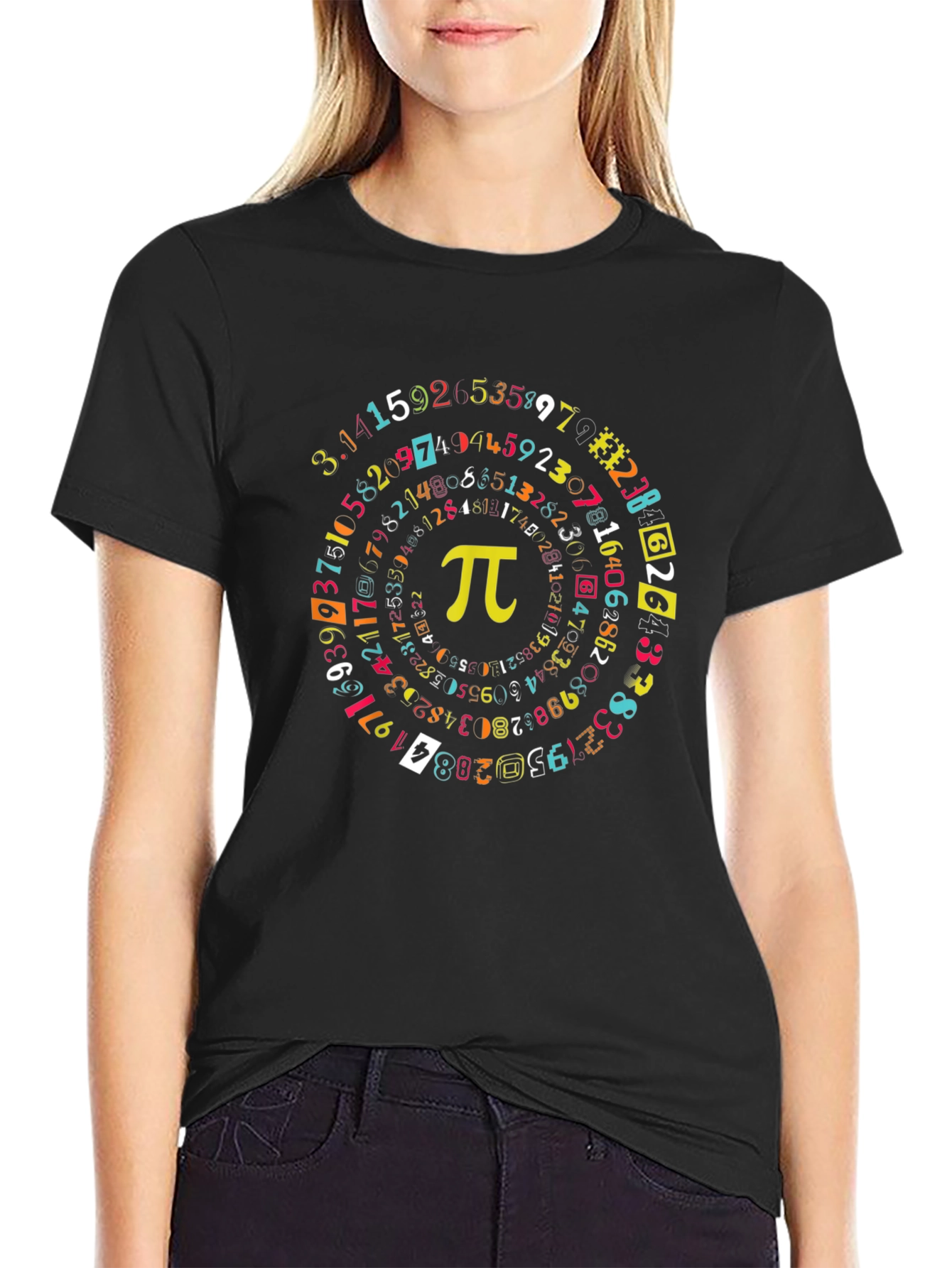 Pi Symbol Math T-Shirt - Black