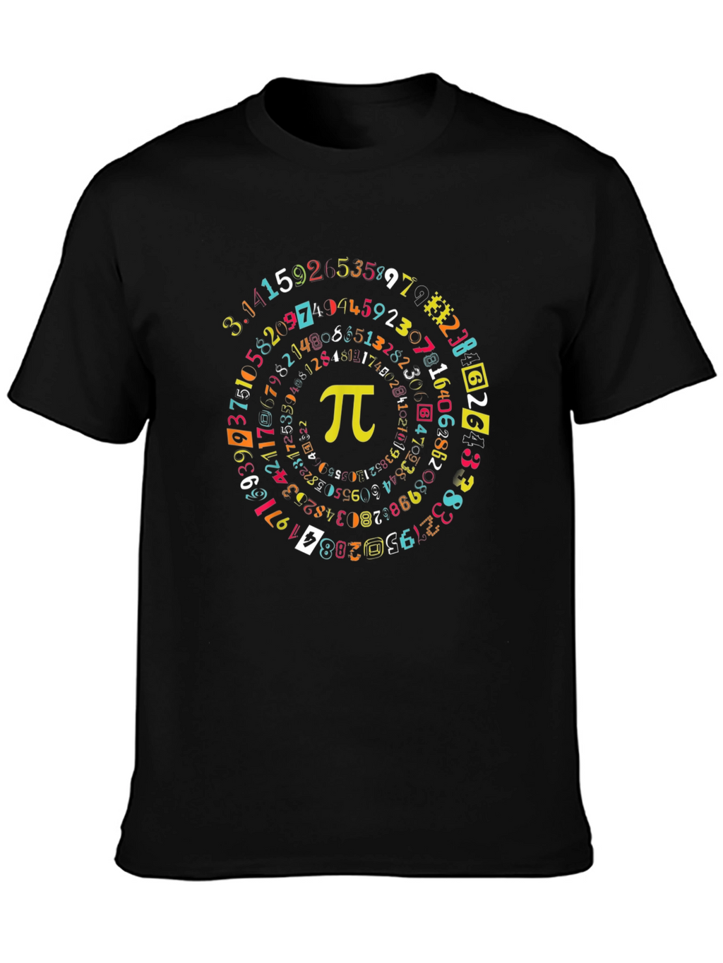 Pi Symbol Math T-Shirt - Black
