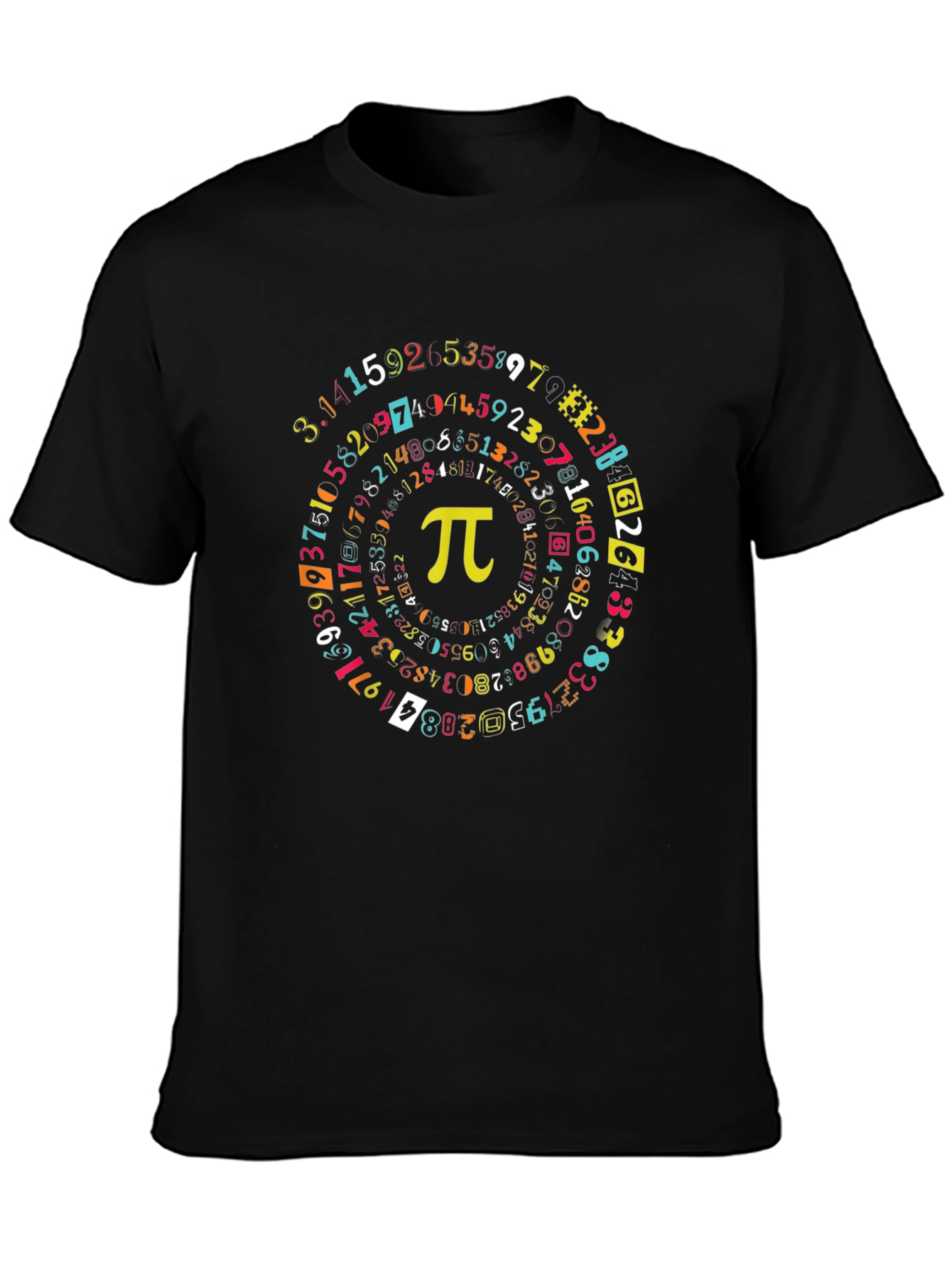 Pi Symbol Math T-Shirt - Black
