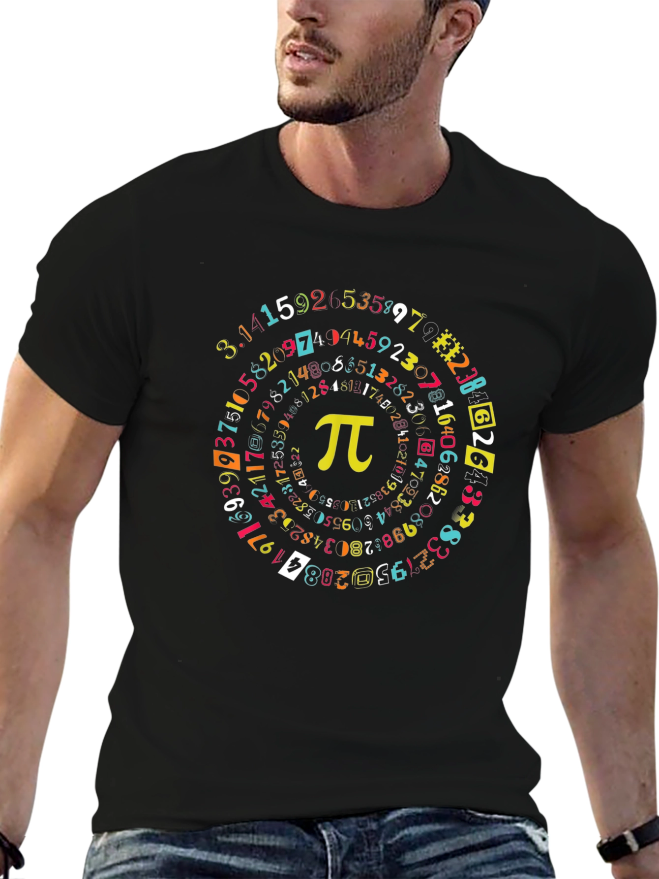 Pi Symbol Math T-Shirt - Black
