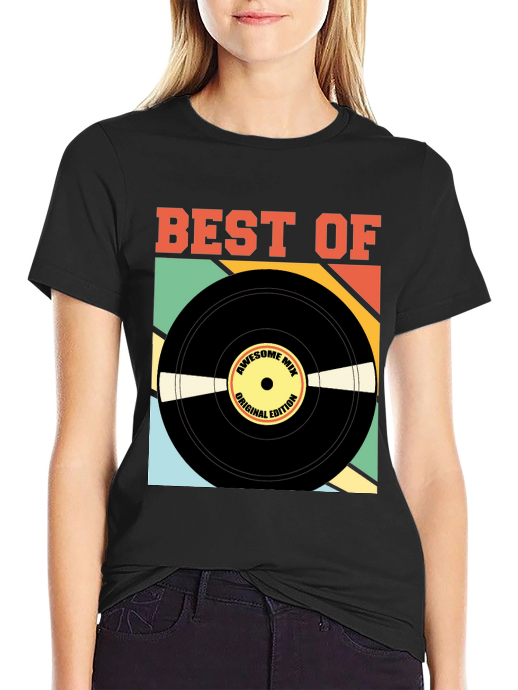 Retro Vinyl Record Graphic T-Shirt
