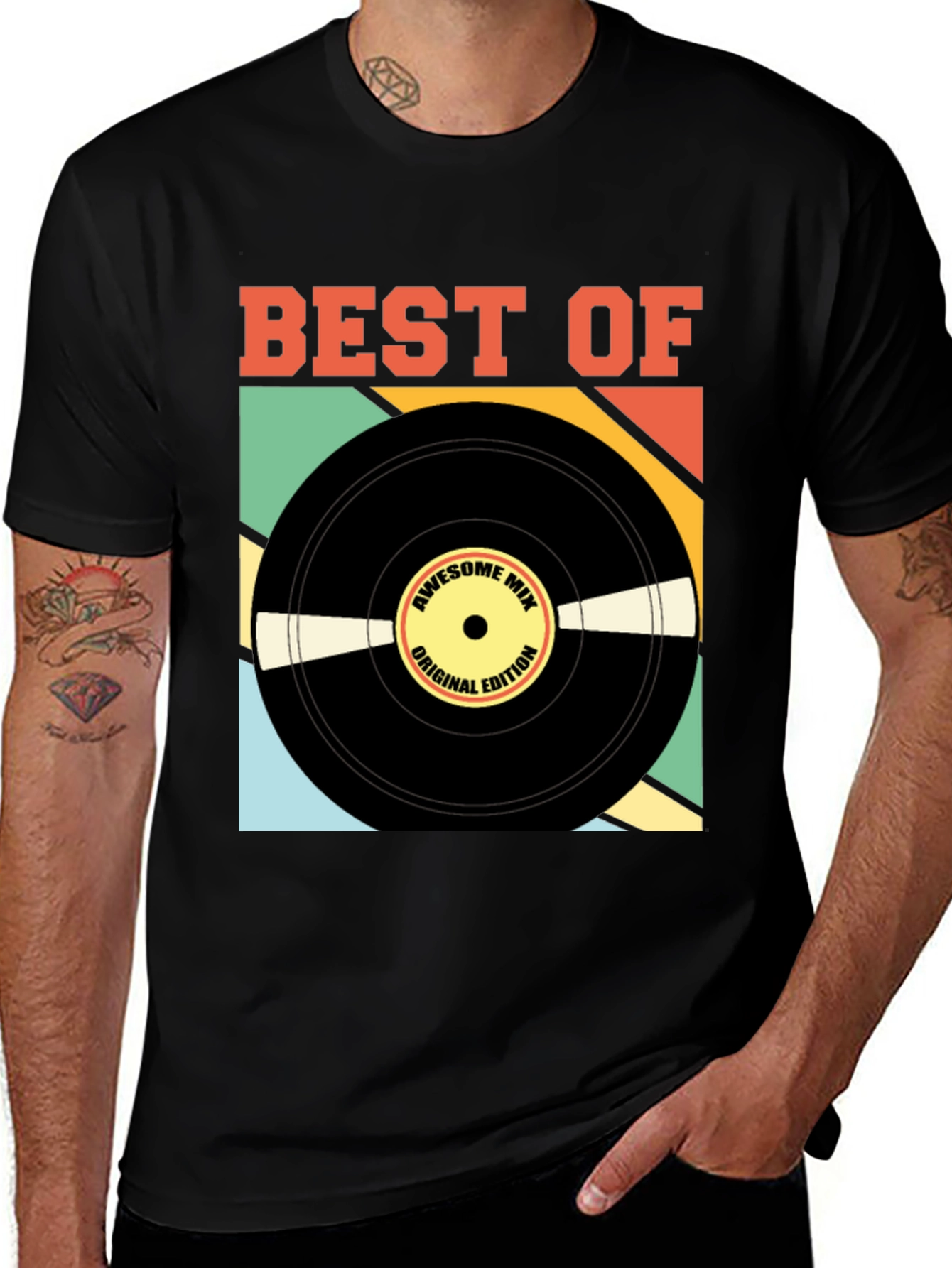 Retro Vinyl Record Graphic T-Shirt