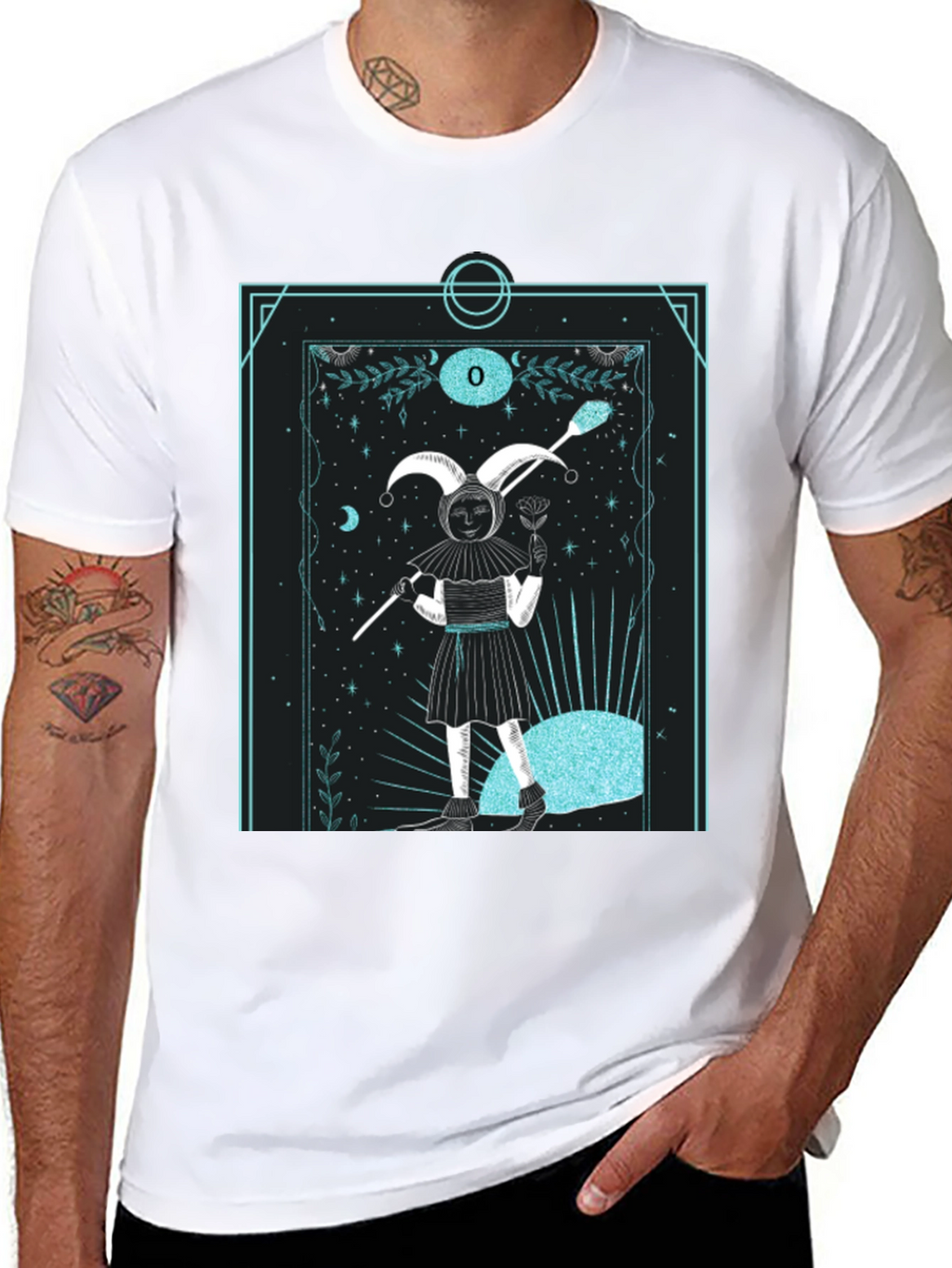 Jester Tarot Card Graphic Tee - Unique Design