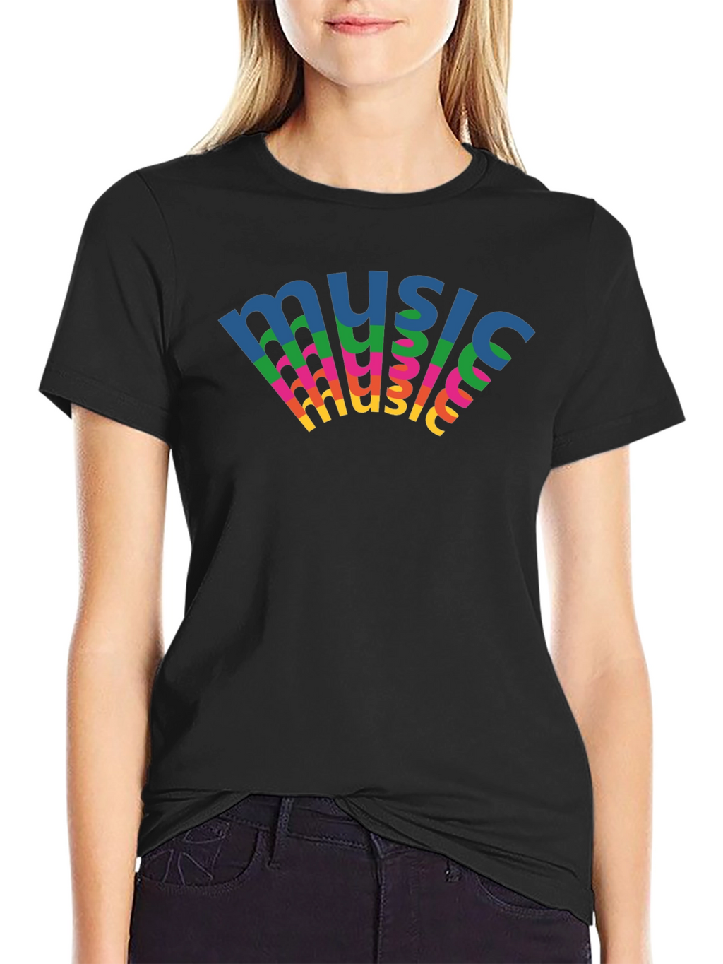 Retro Music Graphic Tee - Black