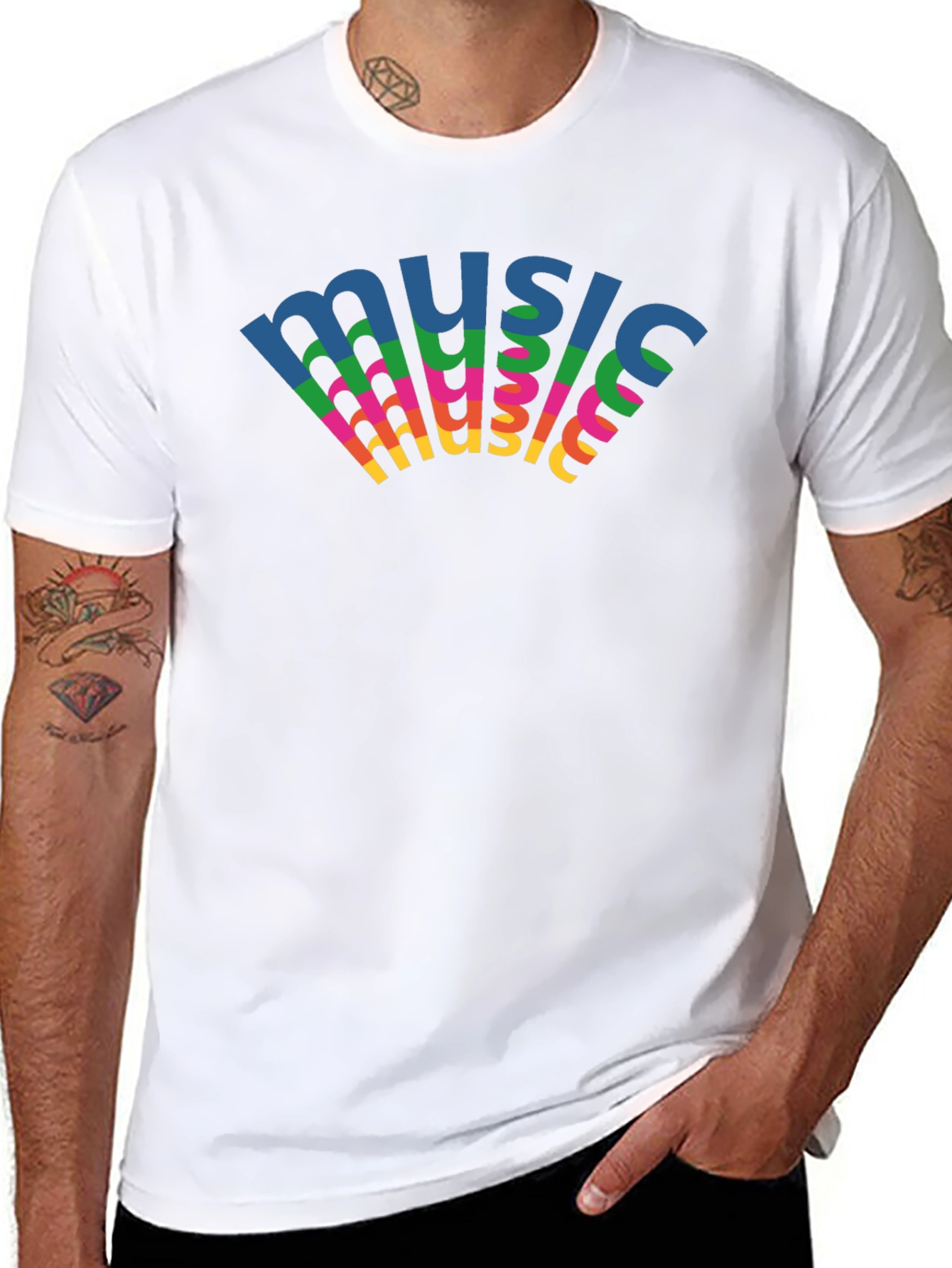 Retro Music Graphic Tee - Black