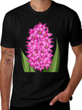 Floral Graphic Tee - Pink Hyacinth Flower Shirt