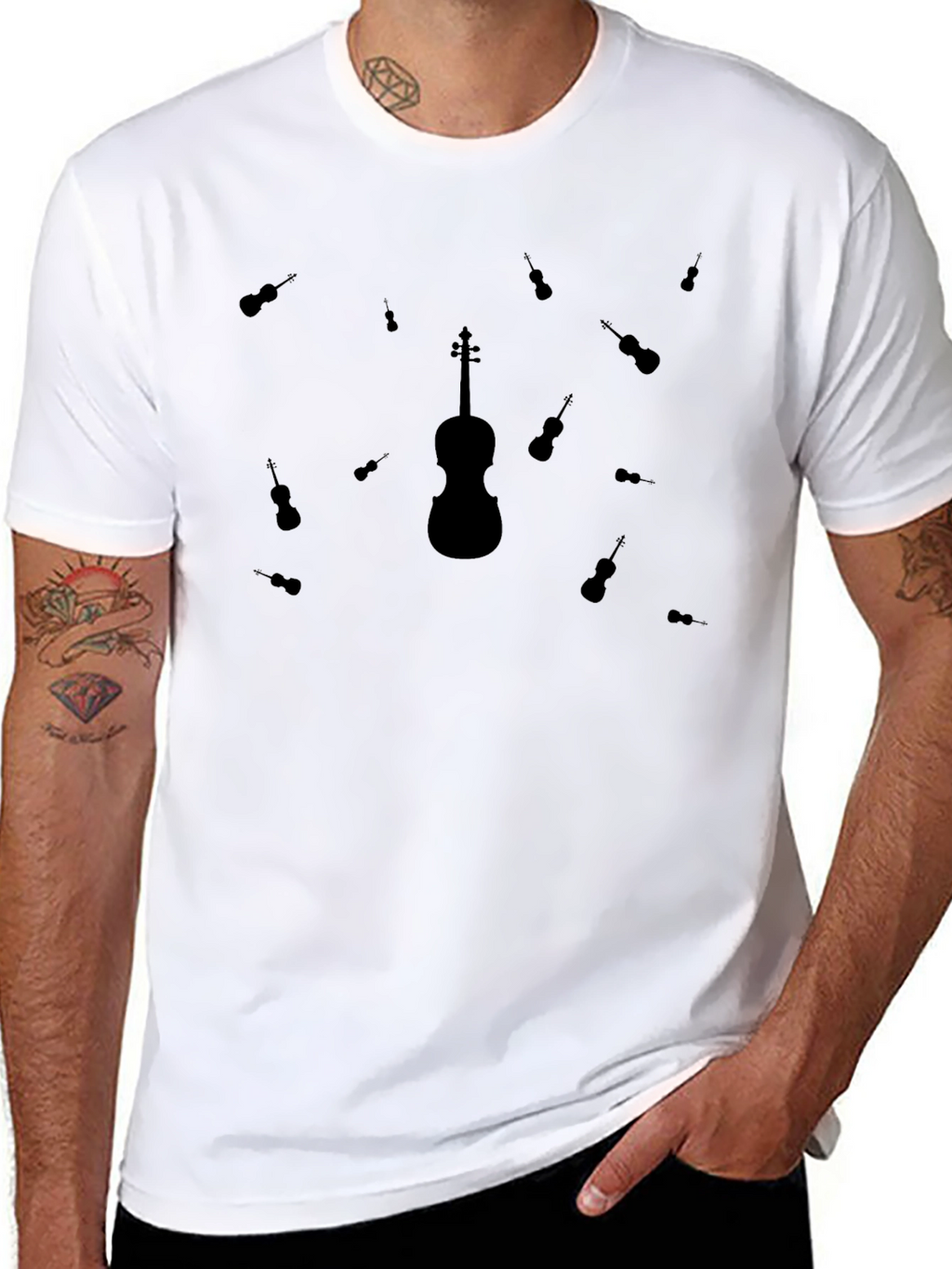 Violin Graphic T-Shirt - Musical Instrument Design