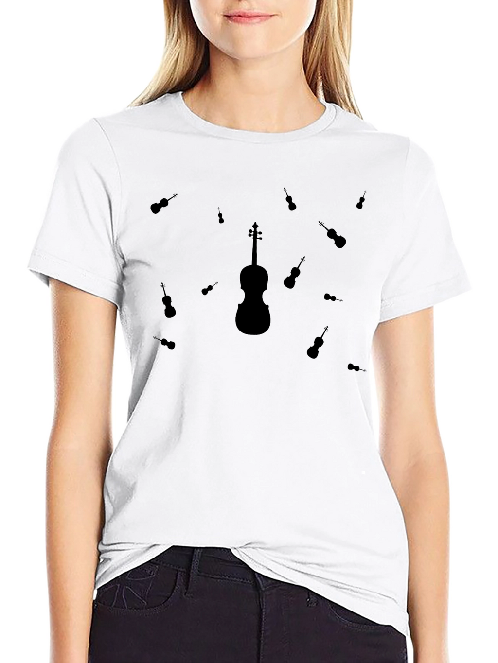 Violin Graphic T-Shirt - Musical Instrument Design