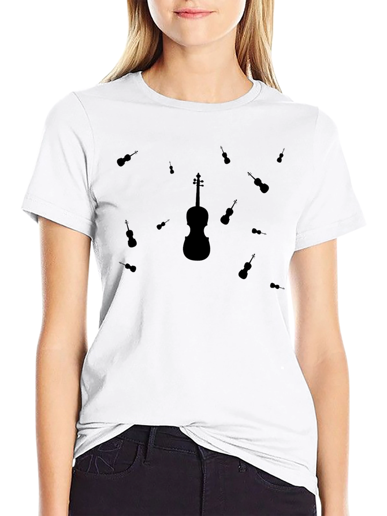 Violin Graphic T-Shirt - Musical Instrument Design