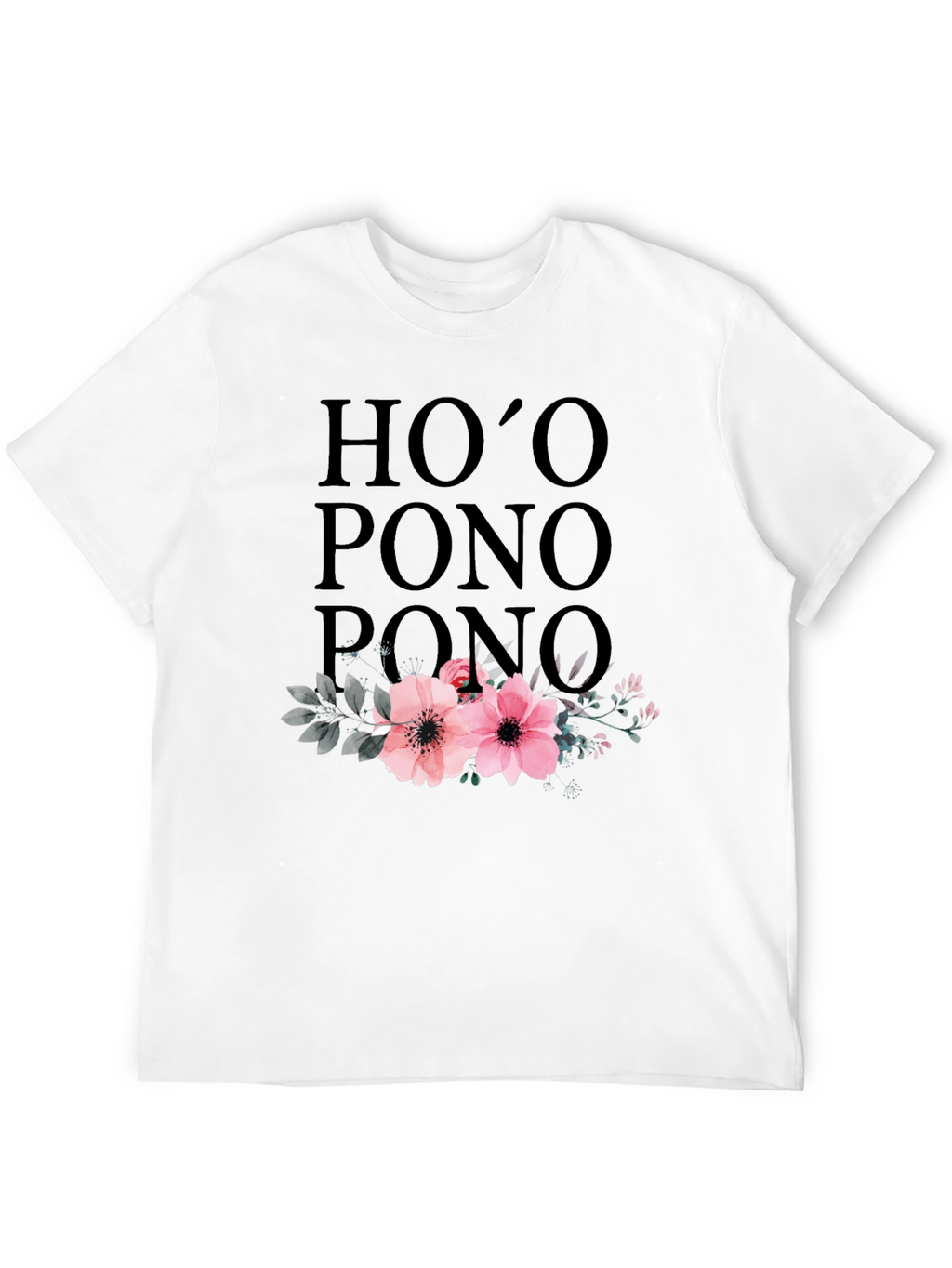 Hooponopono Floral T-Shirt - Black