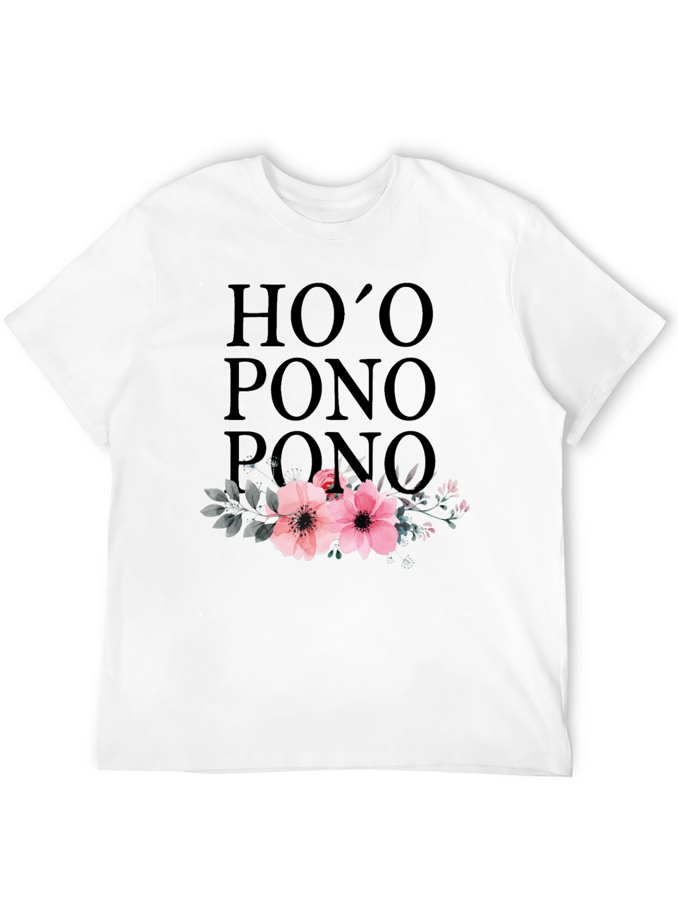 Hooponopono Floral T-Shirt - Black