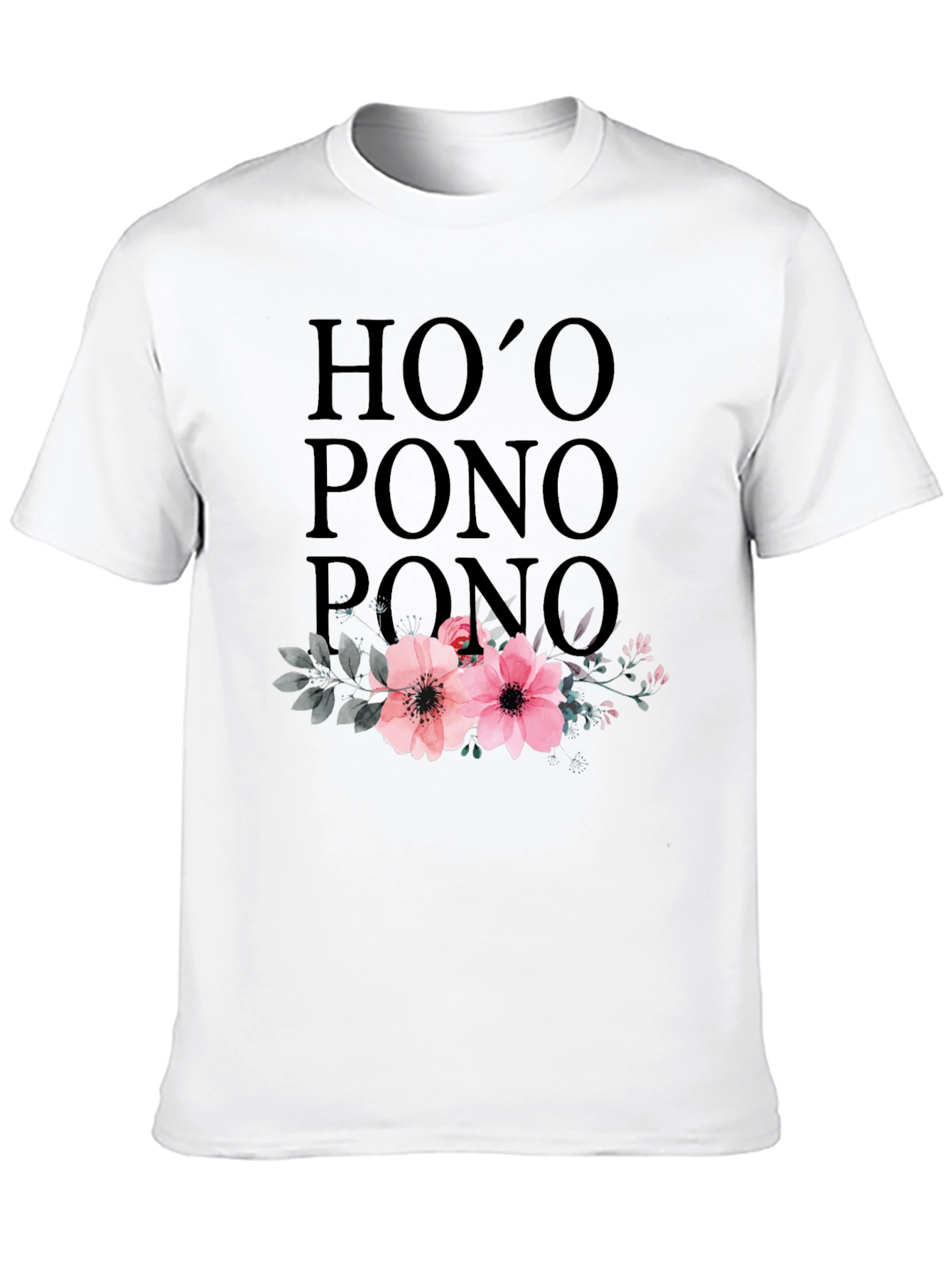 Hooponopono Floral T-Shirt - Black