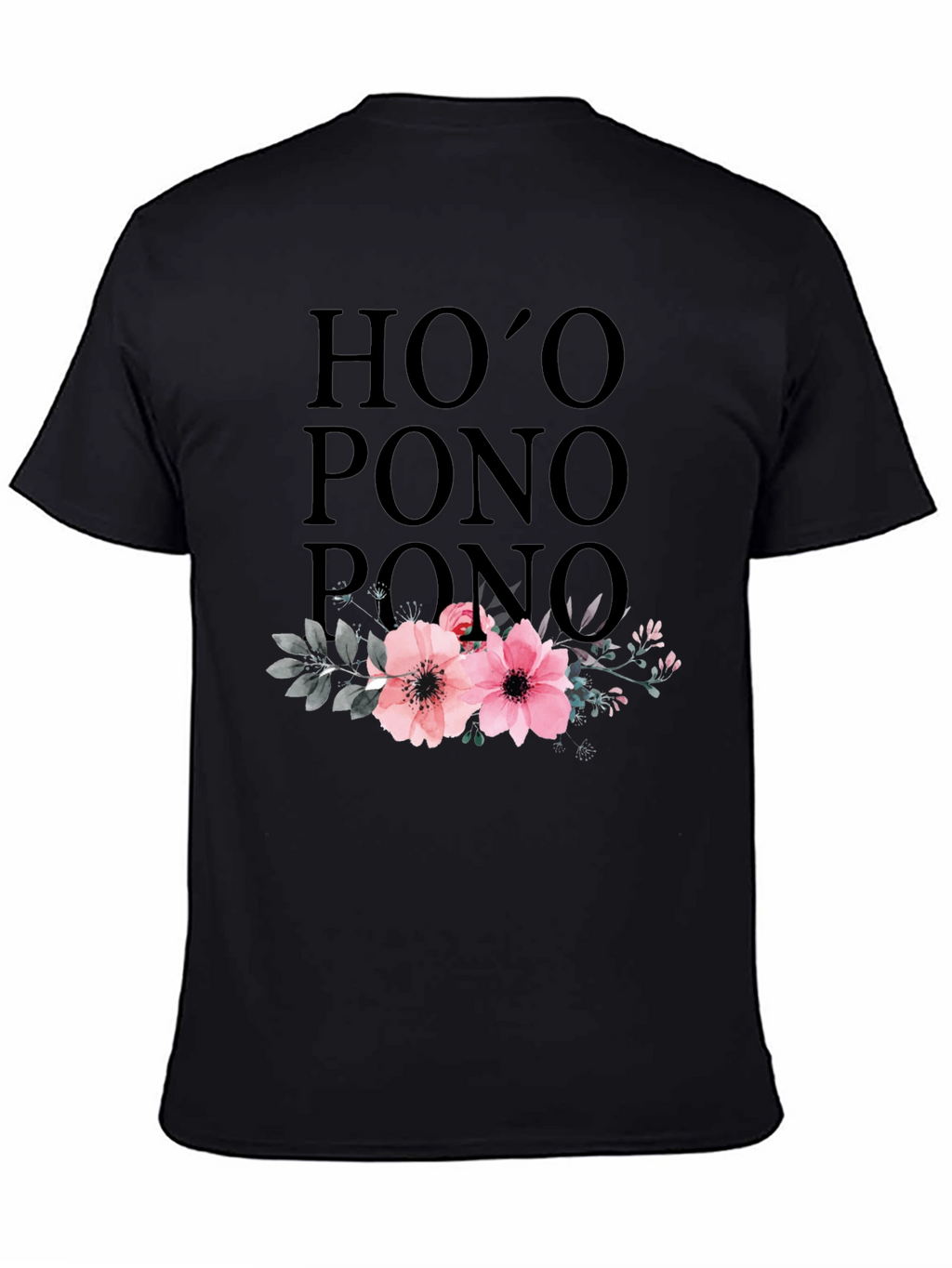 Hooponopono Floral T-Shirt - Black