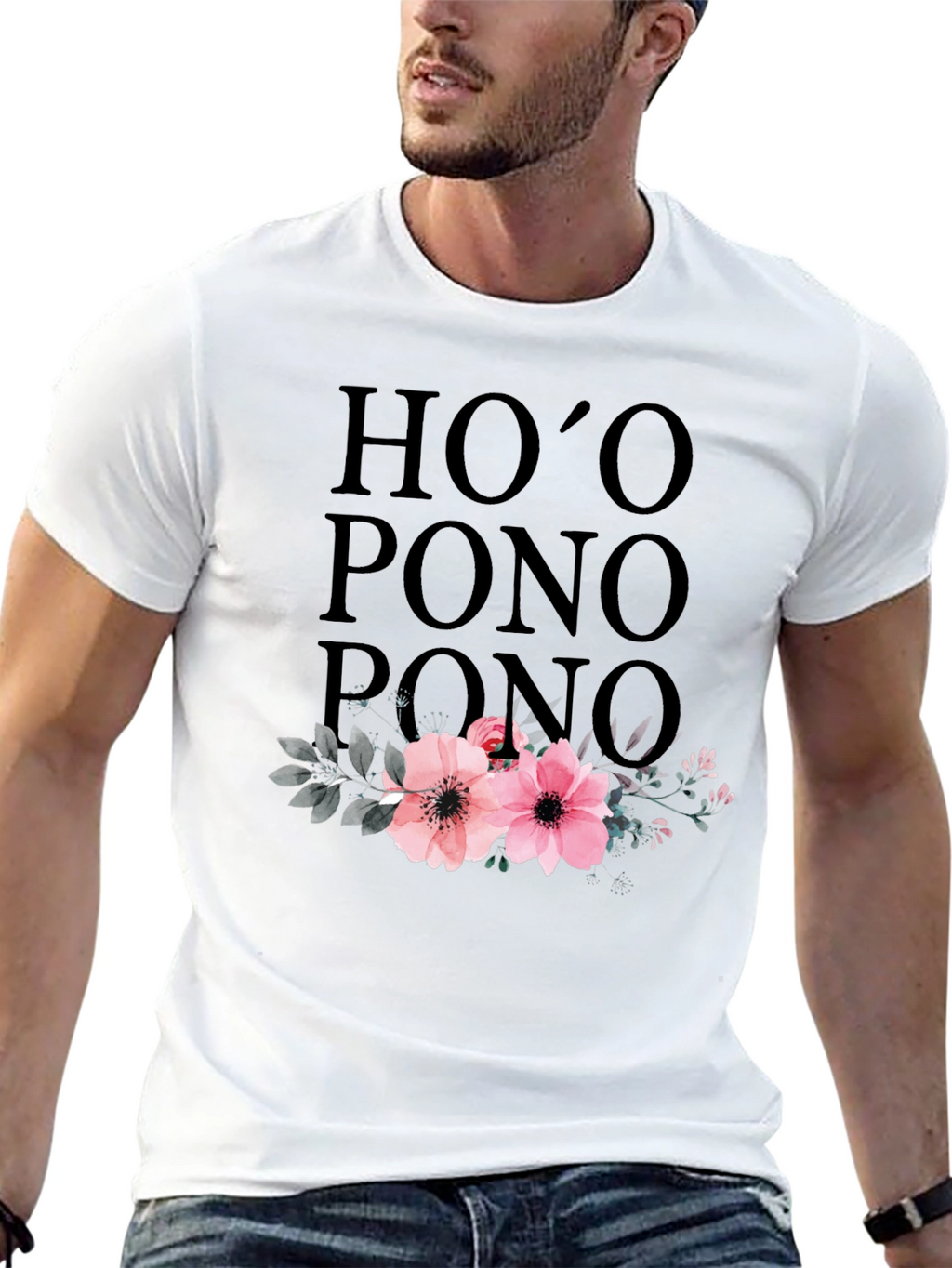 Hooponopono Floral T-Shirt - Black