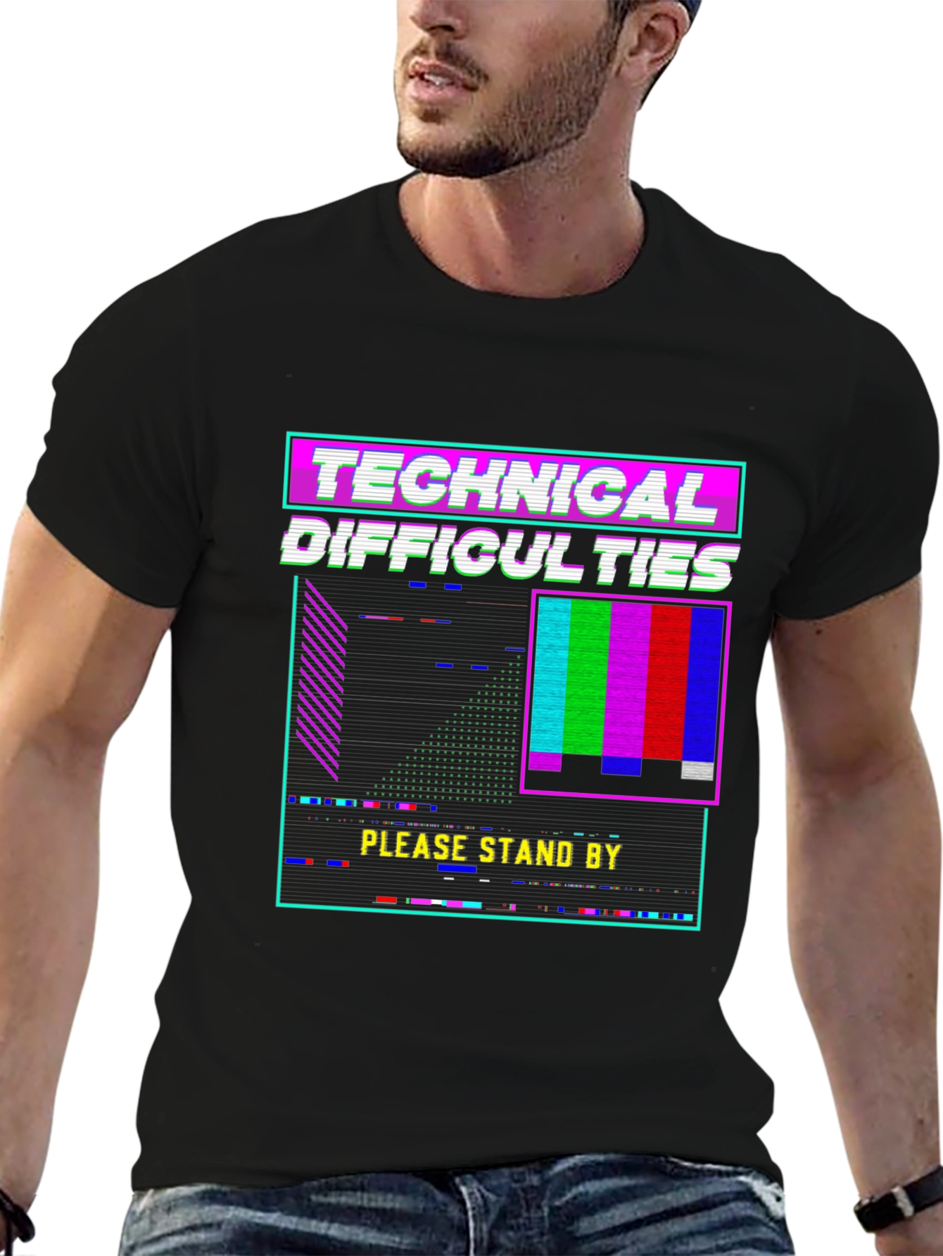 Technical Difficulties Black T-Shirt