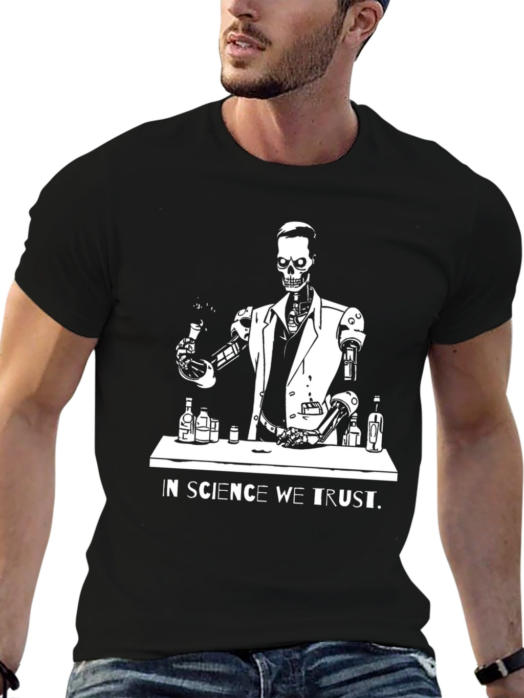 Science Skeleton T-Shirt - In Science We Trust