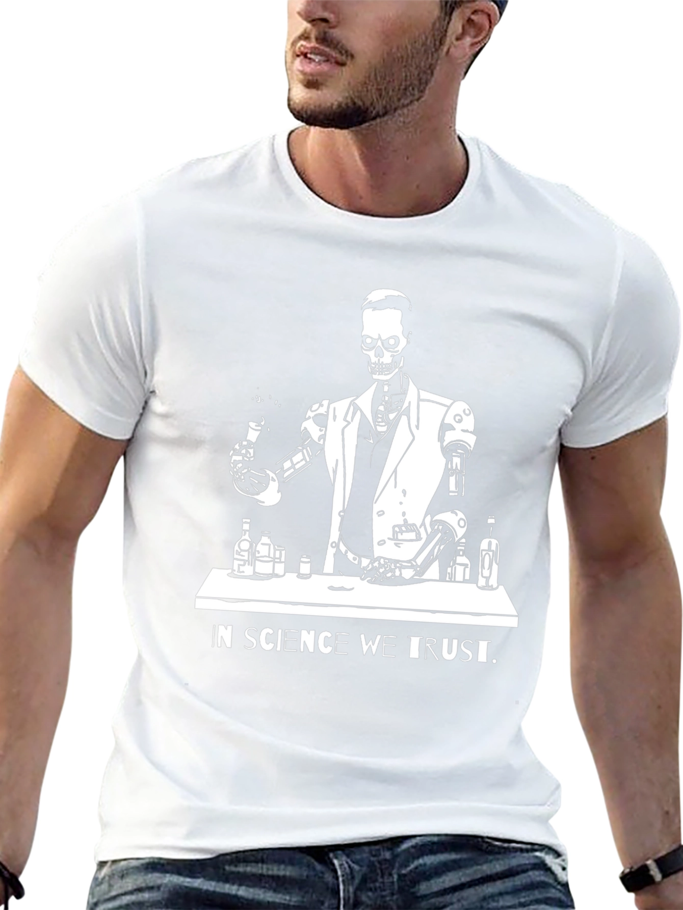 Science Skeleton T-Shirt - In Science We Trust
