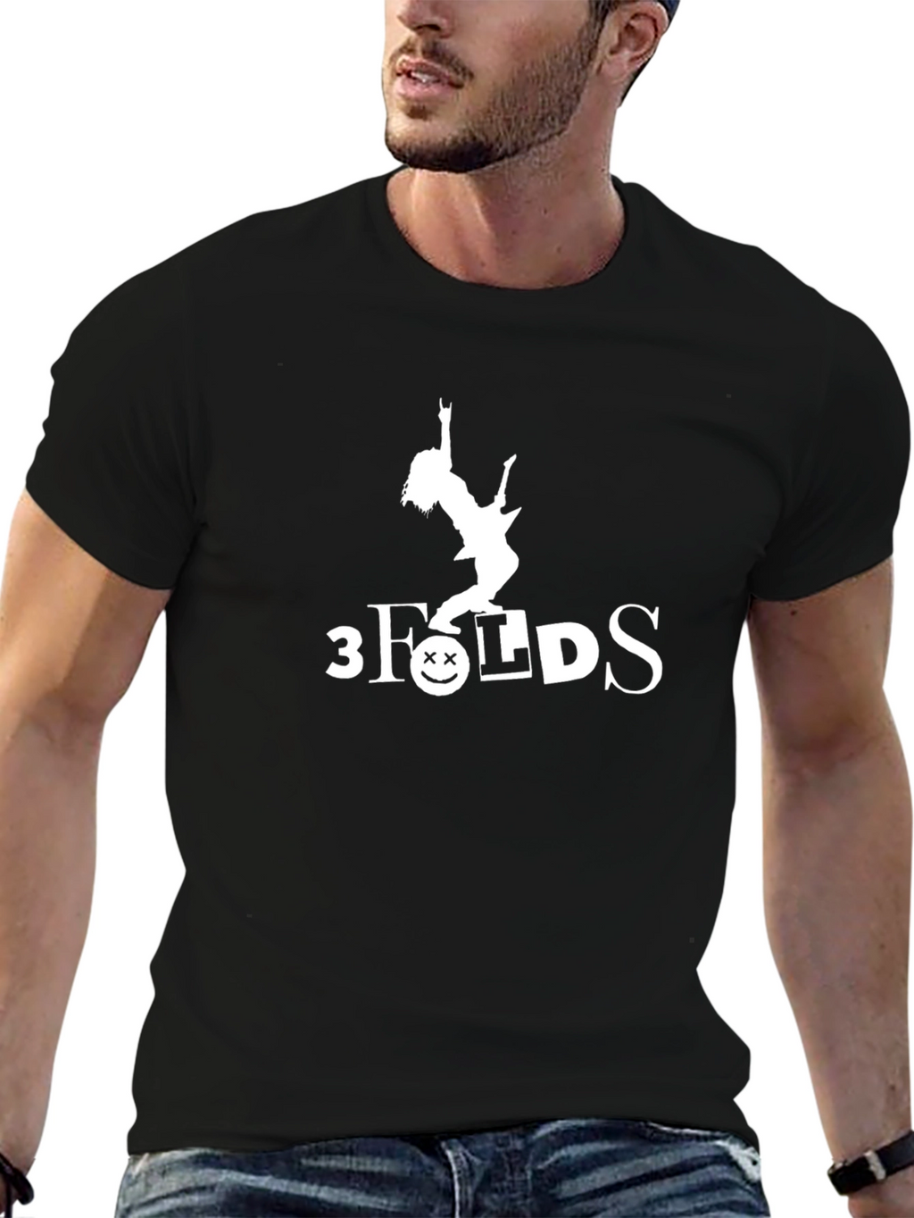 Black T-Shirt with Rocker Girl Graphic
