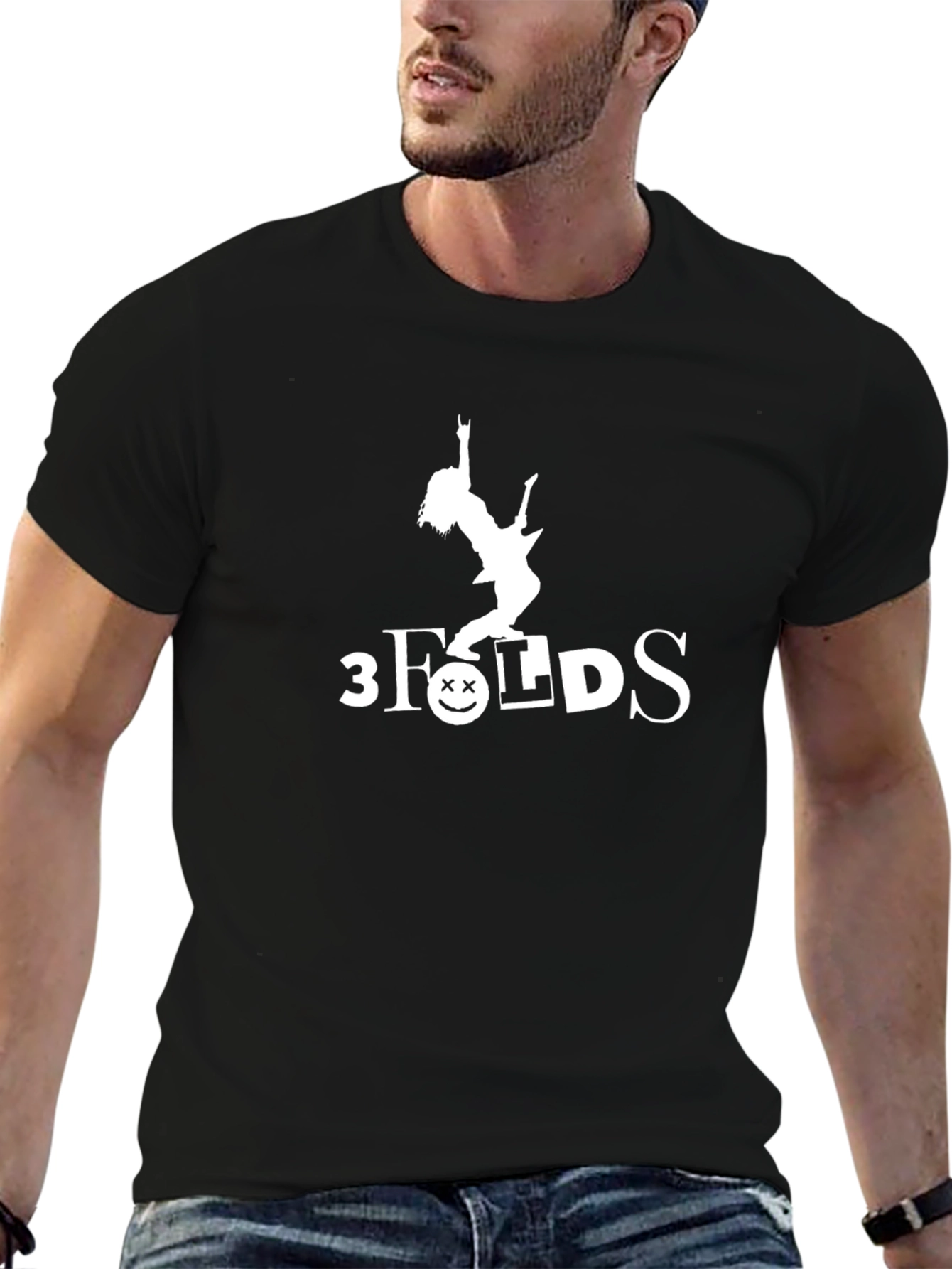 Black T-Shirt with Rocker Girl Graphic