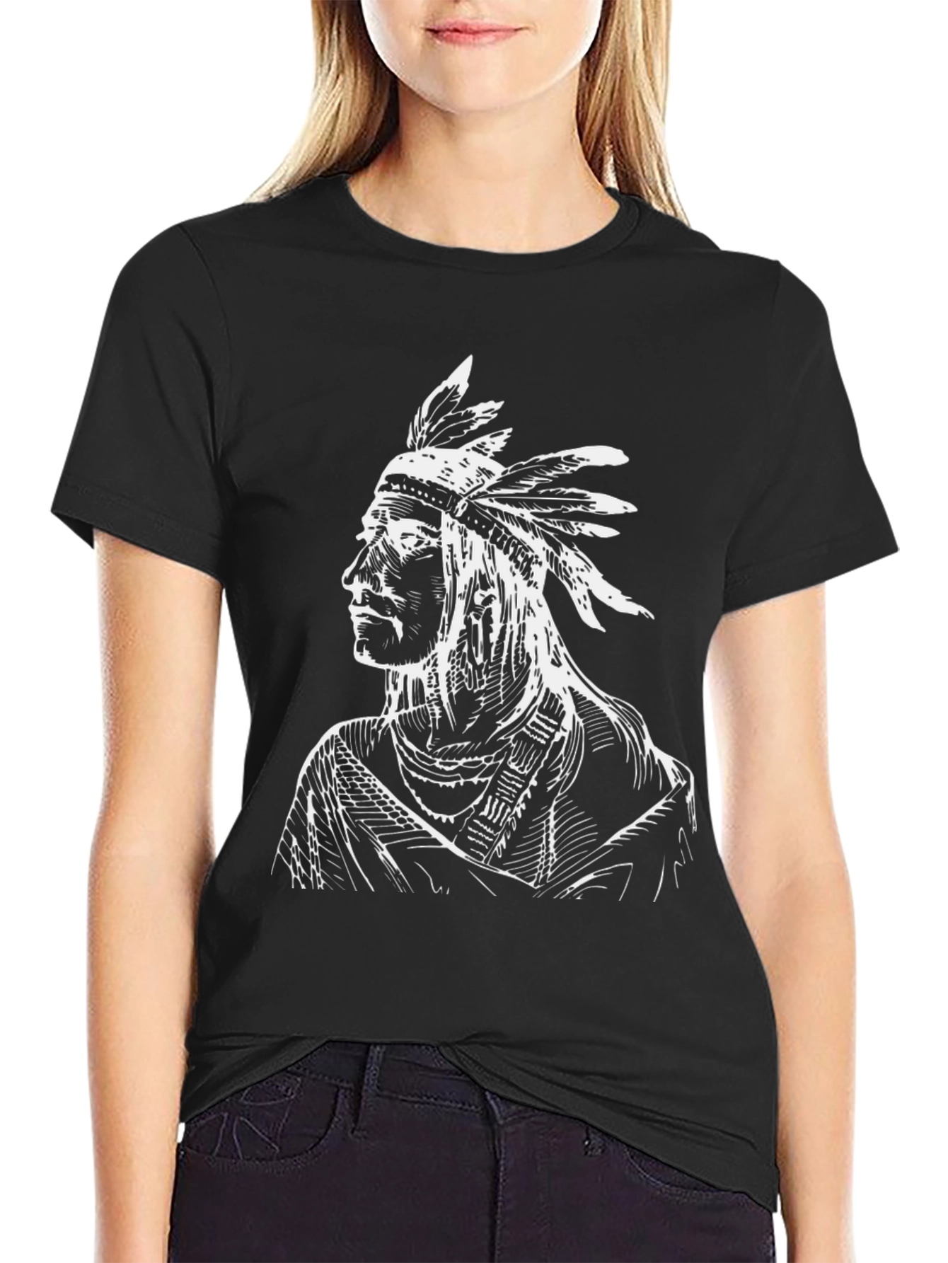 Native American Graphic Black T-Shirt