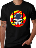 Astronaut on Swing Graphic T-Shirt - Cool Space Design