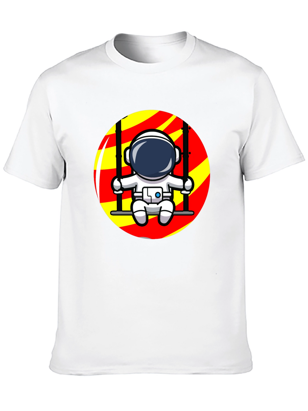 Astronaut on Swing Graphic T-Shirt - Cool Space Design