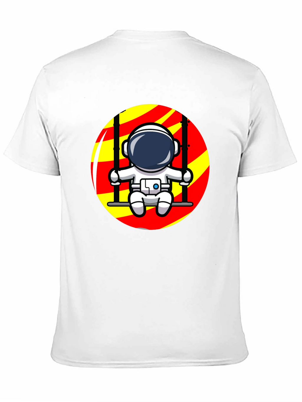 Astronaut on Swing Graphic T-Shirt - Cool Space Design