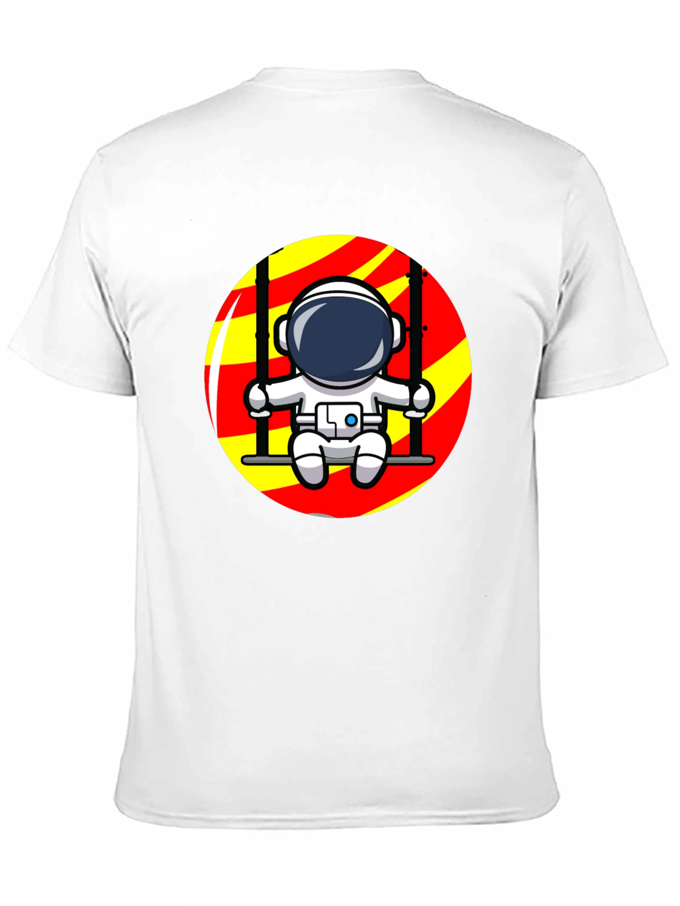 Astronaut on Swing Graphic T-Shirt - Cool Space Design