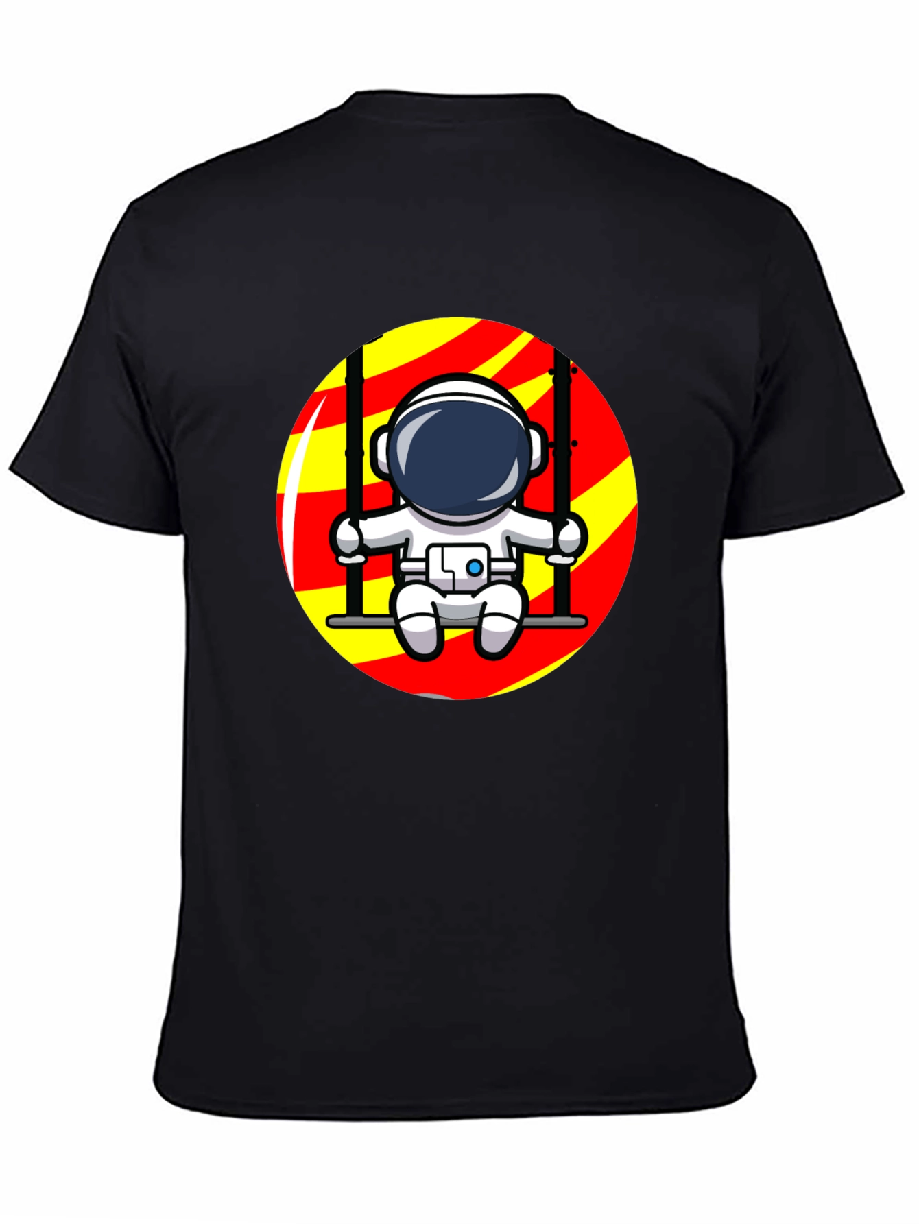 Astronaut on Swing Graphic T-Shirt - Cool Space Design