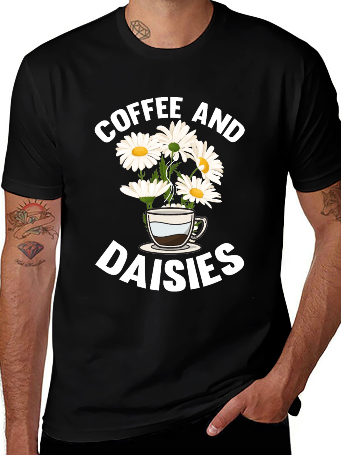 Coffee and Daisies Graphic T-Shirt