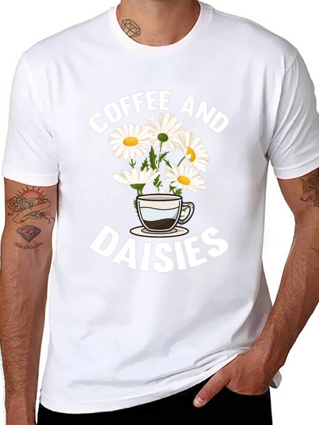 Coffee and Daisies Graphic T-Shirt