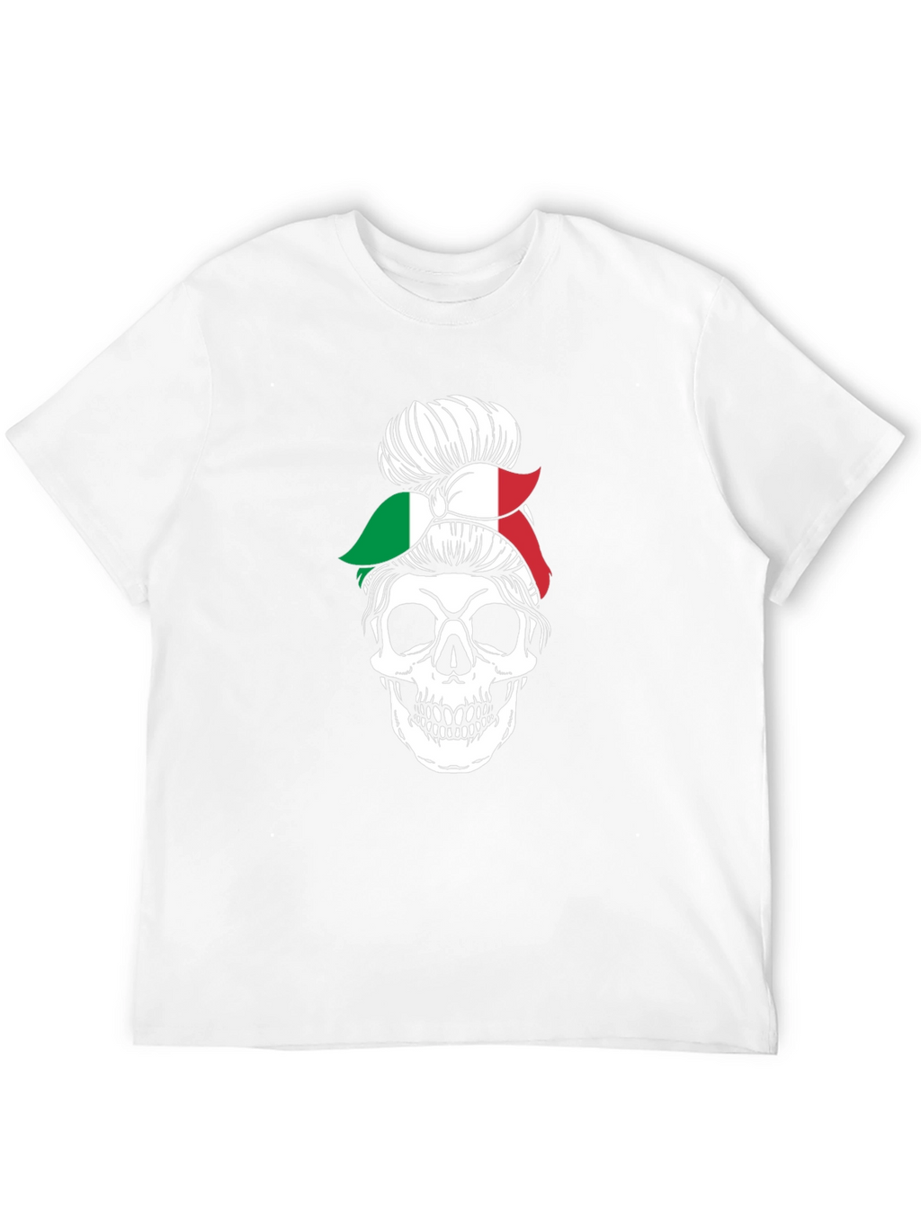 Italian Messy Bun Skull Graphic Tee