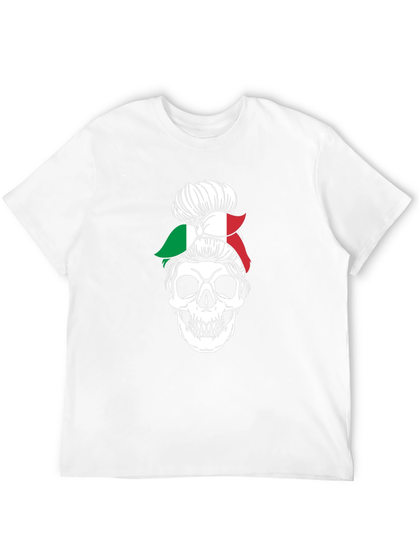 Italian Messy Bun Skull Graphic Tee