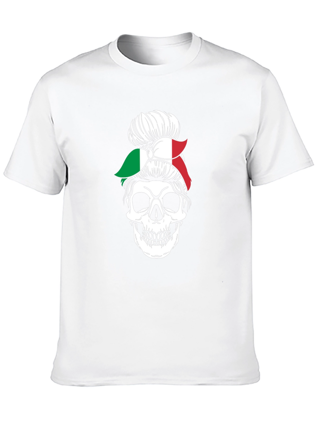 Italian Messy Bun Skull Graphic Tee
